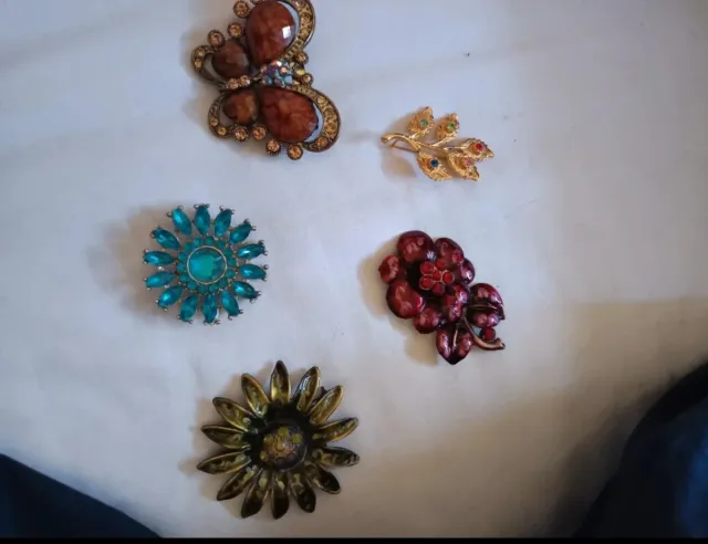 Lote 5 Broches Vintage antiguos