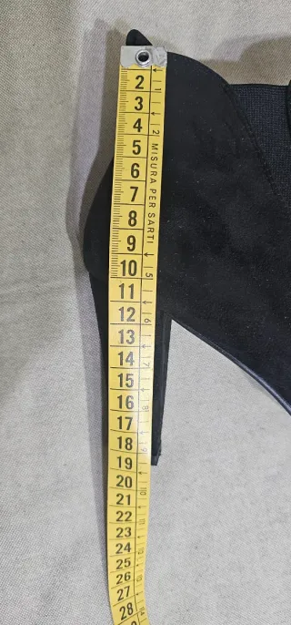 Tronchetti tacco alto neri Tg39 effett scamosciato