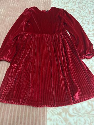 Vestido de fiesta niña terciopelo rojo 7 años