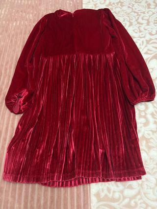Vestido de fiesta niña terciopelo rojo 7 años