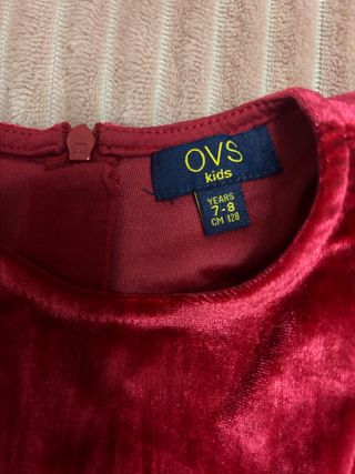 Vestido de fiesta niña terciopelo rojo 7 años