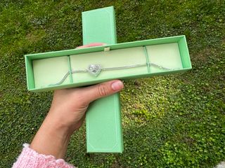 Braccialetto Cuore Doppio Zirconi Argento