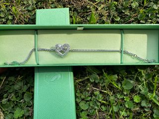 Braccialetto Cuore Doppio Zirconi Argento