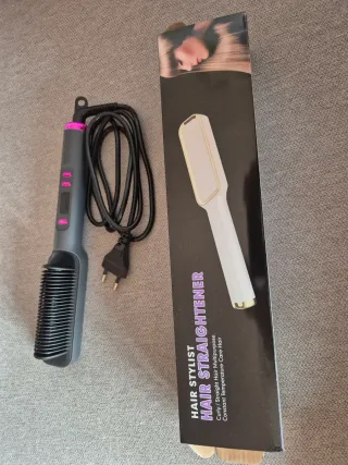 Plancha Peine Cabello Negro Rosa