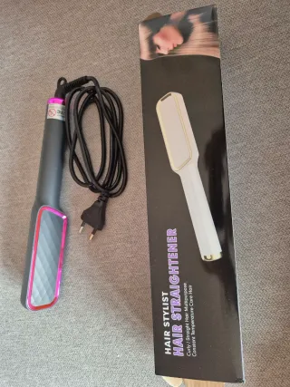 Plancha Peine Cabello Negro Rosa