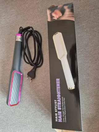 Plancha Peine Cabello Negro Rosa