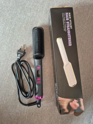 Plancha Peine Cabello Negro Rosa