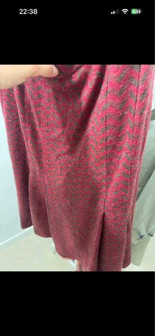 Conjunto vintage lana chaleco + falda Talla S