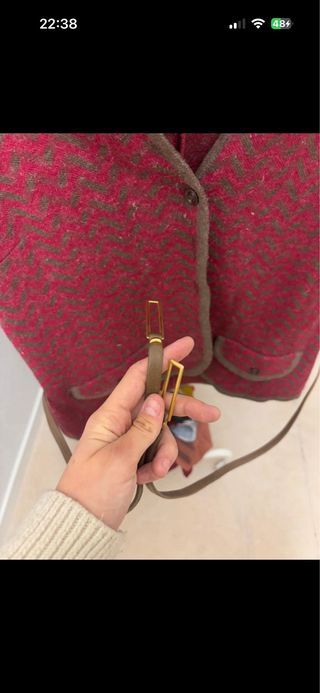 Conjunto vintage lana chaleco + falda Talla S