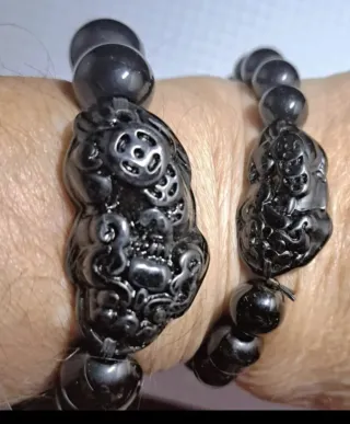 2 Bracciali Pixiu Ossidiana Lui e Lei