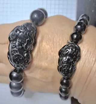 2 Bracciali Pixiu Ossidiana Lui e Lei