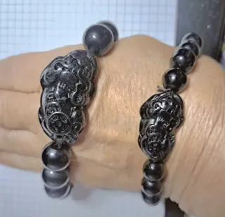 2 Bracciali Pixiu Ossidiana Lui e Lei