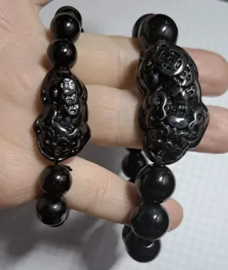 2 Bracciali Pixiu Ossidiana Lui e Lei