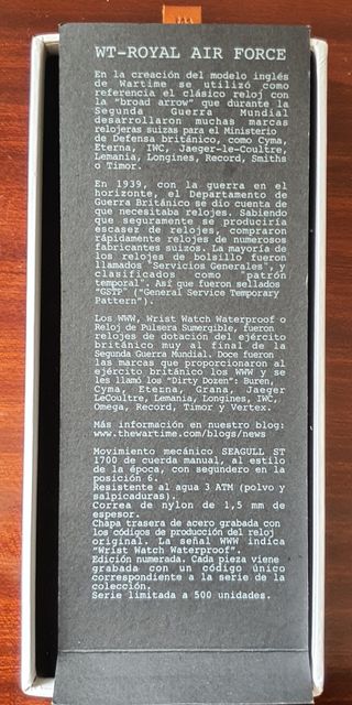 Reloj Wartime Dirty Dozen Réplica