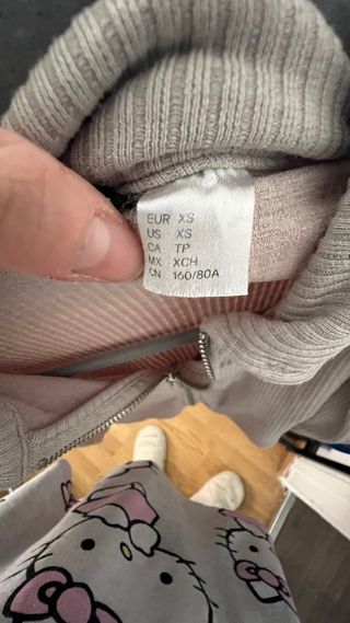 Top cremallera beige manga larga XS