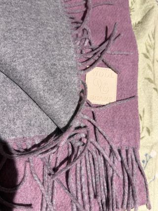 Bufanda Invierno Dos Tonos Morado Gris