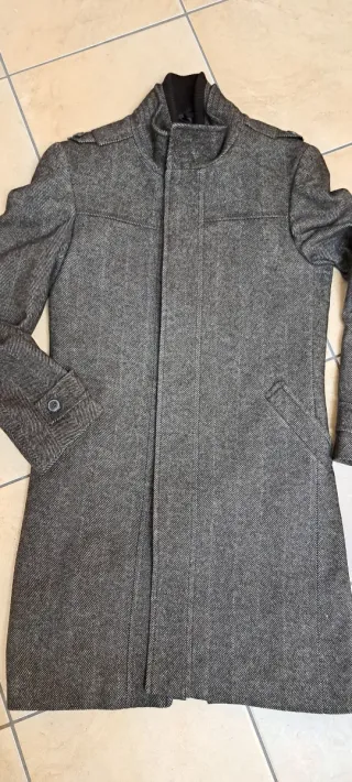 Cappotto uomo Zara grigio e marrone in lana