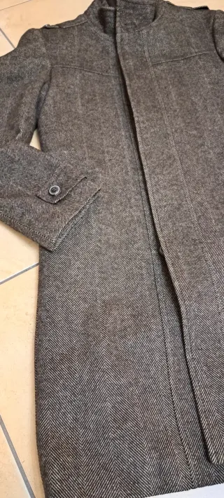 Cappotto uomo Zara grigio e marrone in lana