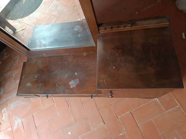 Tocador Antiguo Art Decó Madera y Cristal