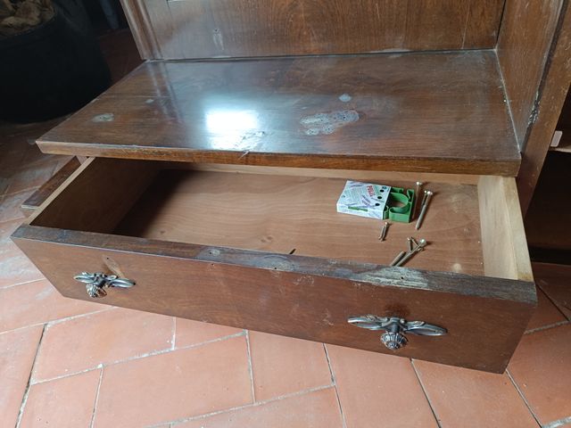 Tocador Antiguo Art Decó Madera y Cristal