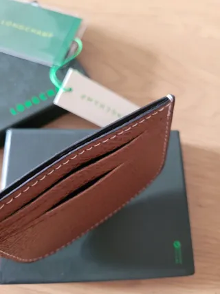 Tarjetero billetera Longchamp Marrón