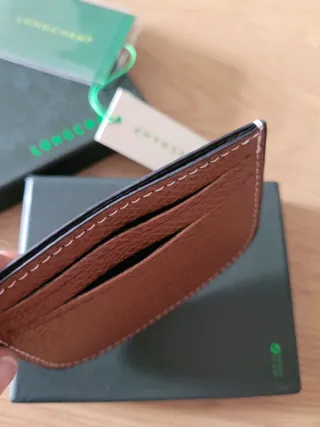 Tarjetero billetera Longchamp Marrón