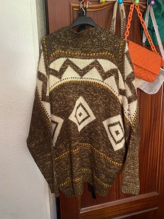 Abrigo tejido estampado étnico