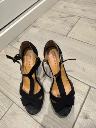 Sandalias de tacón negras