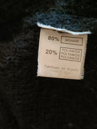 Chaqueta Mohair Negra con Cuello de Pelo