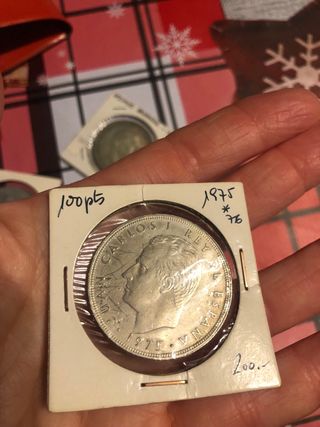 Moneda Rey Juan Carlos I 1975 y de plata franco