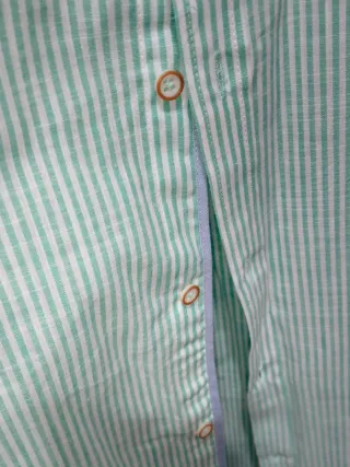 Camisa hombre de rayas verdes y blancas Talla XL