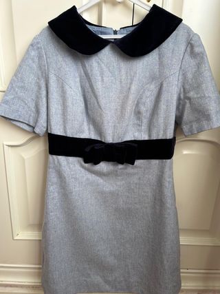 Vestido azul marino y gris talla XS