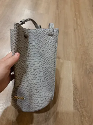 Bolso Diesel gris efecto piel serpiente