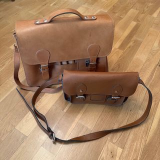 Maletín de cuero natural vintage