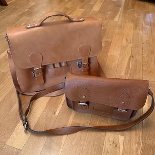 Maletín de cuero natural vintage