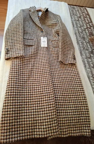 Abrigo cuadros Zara ZW Collection