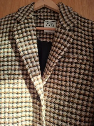 Abrigo cuadros Zara ZW Collection