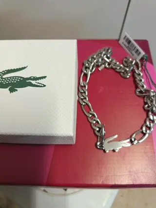 Collar Cadena Lacoste Cocodrilo Plata