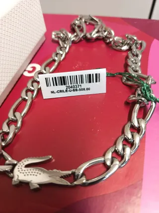 Collar Cadena Lacoste Cocodrilo Plata
