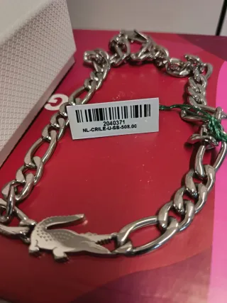 Collar Cadena Lacoste Cocodrilo Plata