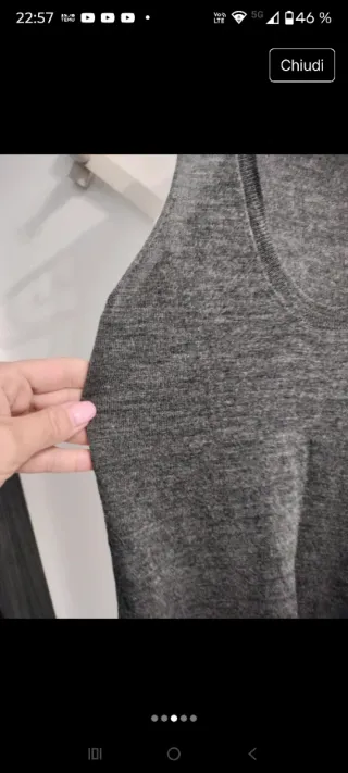 Maglietta lana grigia