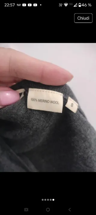 Maglietta lana grigia