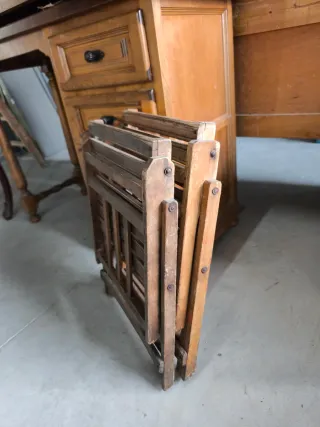 Sillitas plegables vintage madera