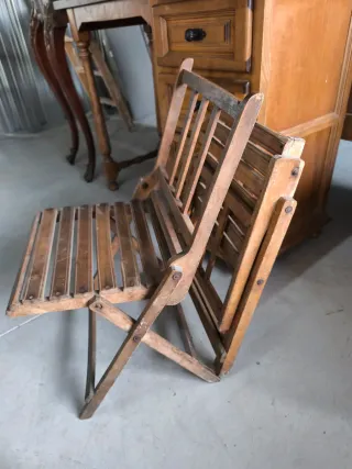 Sillitas plegables vintage madera