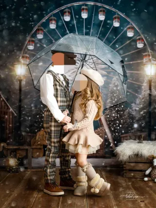 Vestidos campaña Navidad beige/marrón