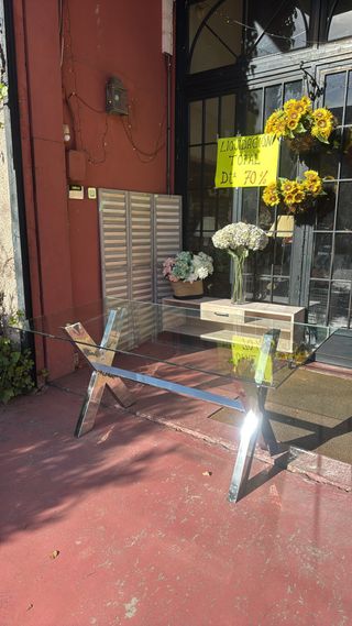 Mesa de cristal elegante (180x90cm)