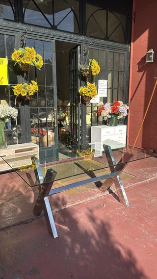 Mesa de cristal elegante (180x90cm)