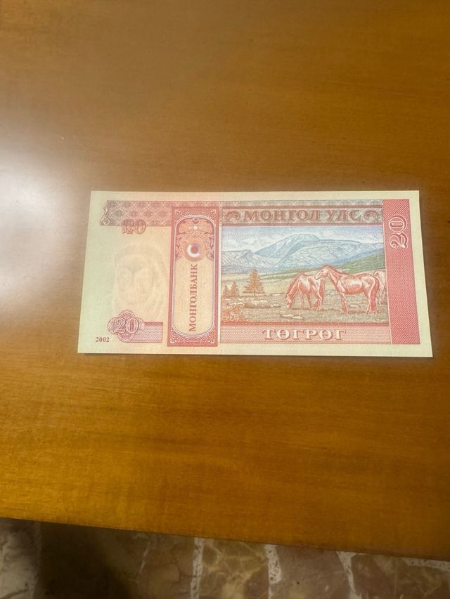 Banconota Mongolia 20 Tugrik