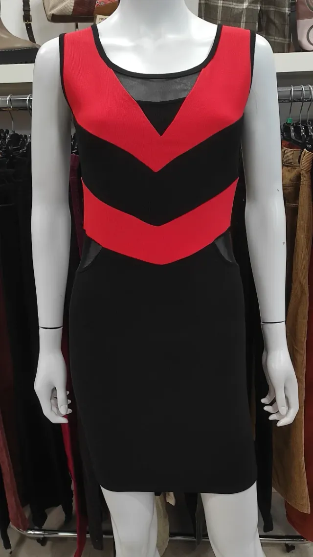 Vestito Amisu Nero e Rosso Taglia S