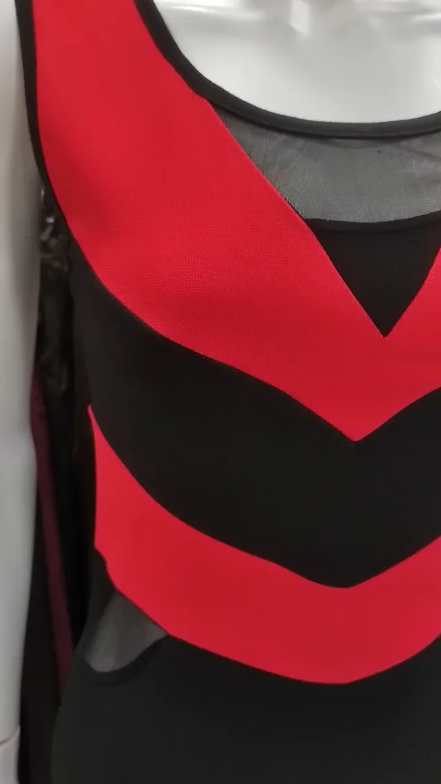 Vestito Amisu Nero e Rosso Taglia S